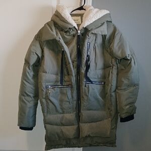 Green Puffer Orolay Jacket with Hood